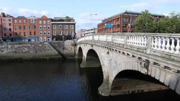 Bridge and buildings at River Liffey