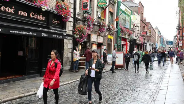 Street life in the city centre of Dublin