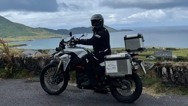 Motorbike traveler at the west coast
