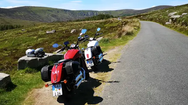 Two motorbikes in Wicklow Mountains