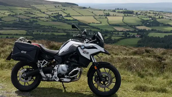 Motorbike in rolling hills