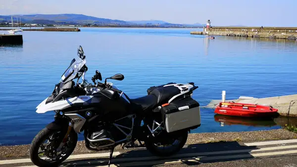 Motorbike at the Harbour of Wicklow