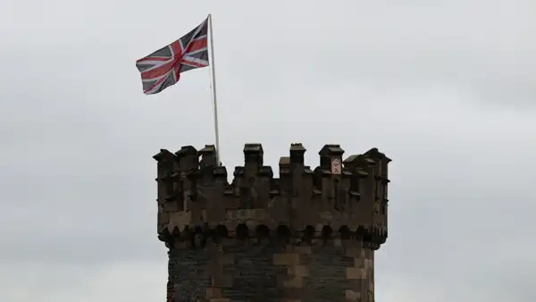 British flag on a tower in Londonderry/Derry