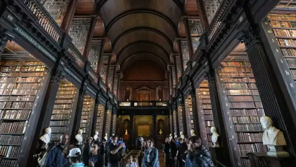 The Long Room in the old library at Trinity College