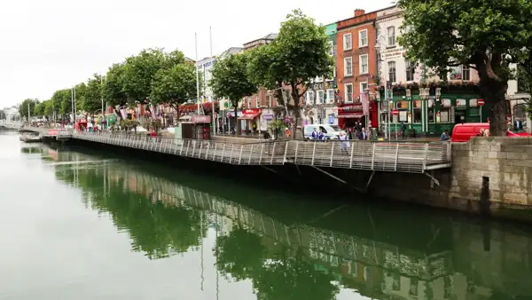 Promenade at River Liffey in Dublin