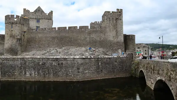 Cahir Castle is surrounded by water