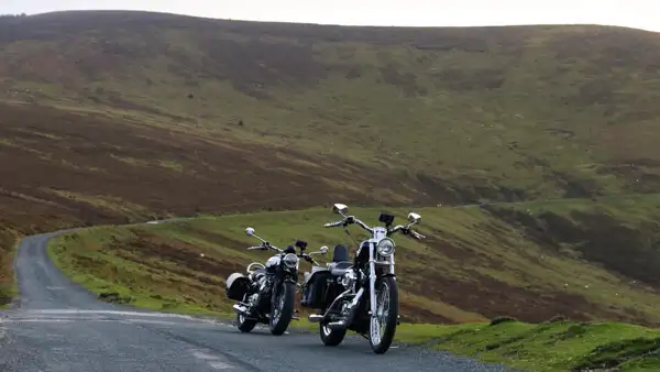 Two motorcycles in the Blackstairs Mountains