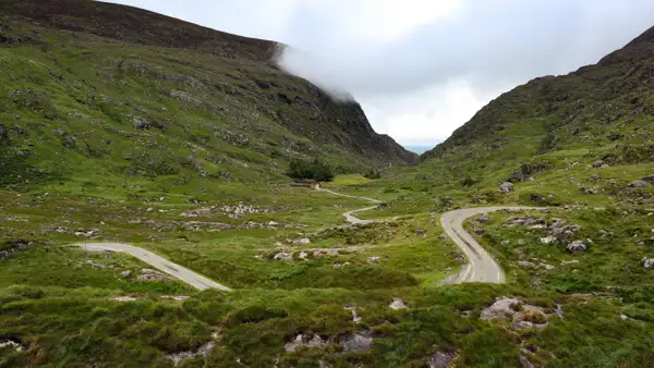 Curvy roads on the way to Black Valley