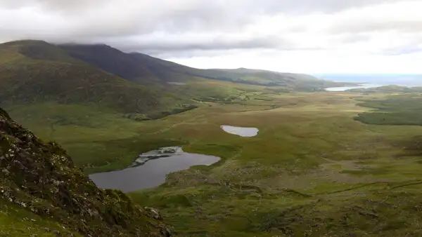 View from Conor Pass to the northern coast of Dingle