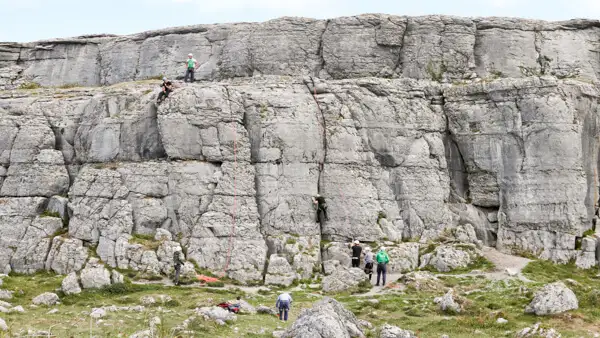 Climbers at Burren rocks