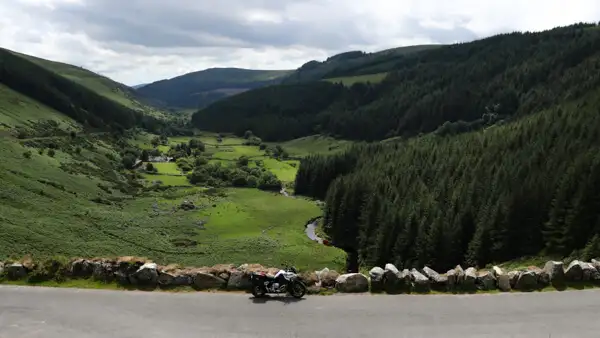 Motorbike near Glenmacnass Waterfall