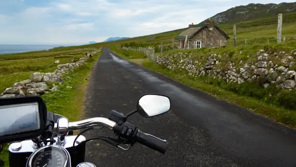 Motorcycle at the southern coast of Achill Island