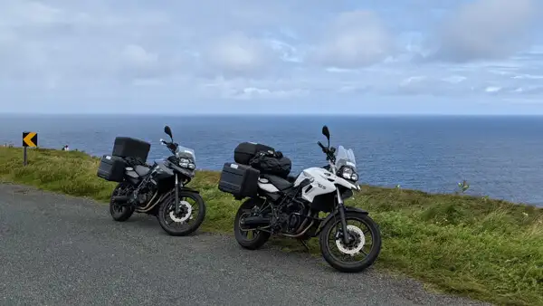 Two motorcycles at the coast