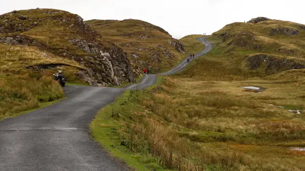 Small road to upper parking at the Cliffs of Slieve League