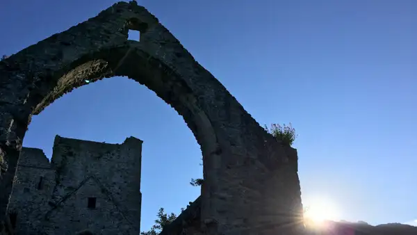 Carlingford Priory at sunset