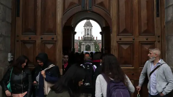 At the entrance to Trinity College