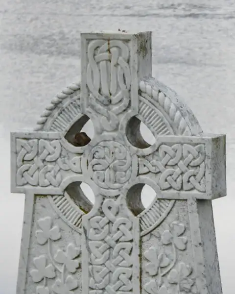 Celtic cross at Burrishoole Abbey