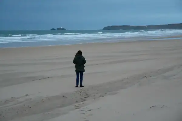 Looking at Gorevy Point and Lighthouse