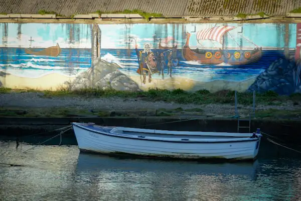 Viking mural at Wicklow Harbour