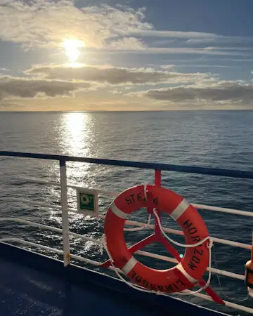 On the ferry to Ireland in winter