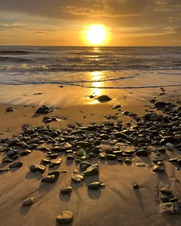 Sun rising over the sea