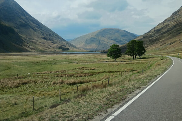 On the road through the Valley of Glencoe