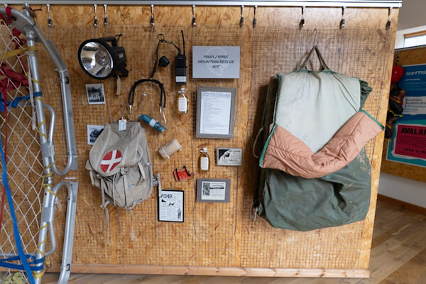 Mountain Rescue display at Glencoe Visitor Centre