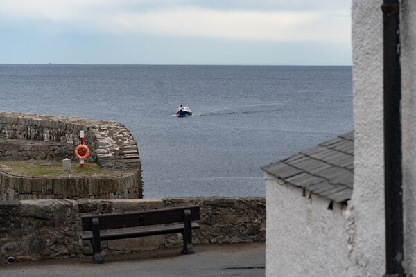 Fisher boat coming into Portsoy harbour