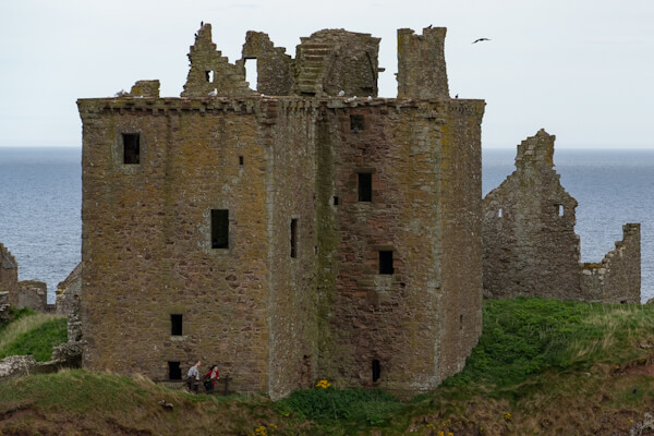 Visitors inside Dunnottar Castle