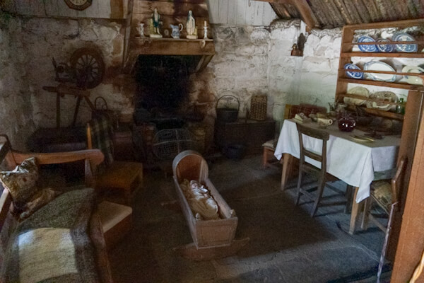 Inside an old cottage at Highland Folk Museum