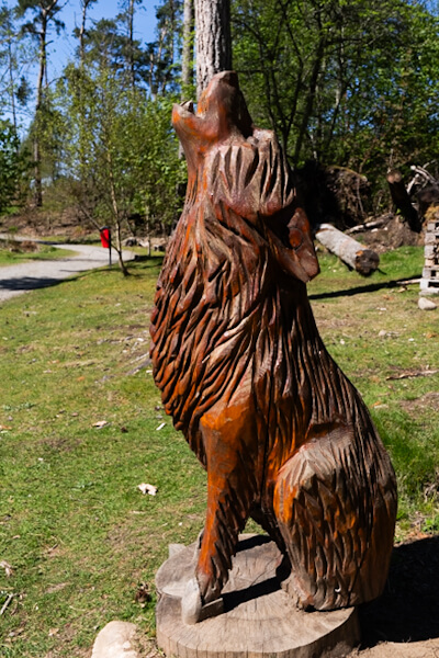 Wooden wolf at Highland Folk Museum
