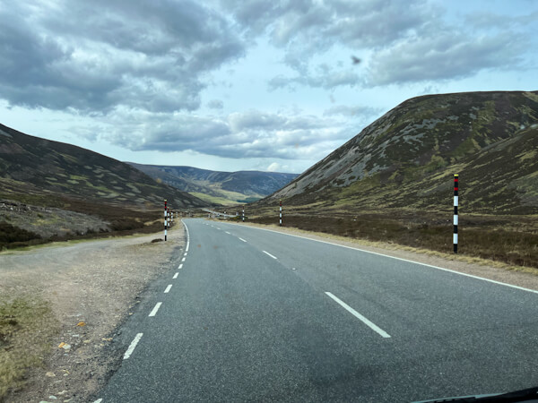 Snow markers at Cairngorms National Park