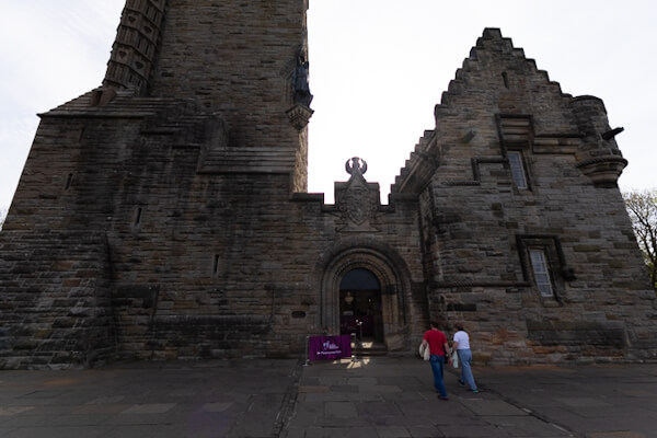At the entrance to Wallace Monument Stirling