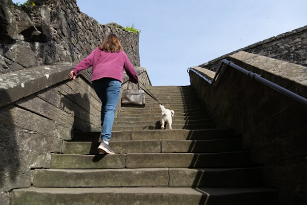 Steep stairs to Stirling Castle