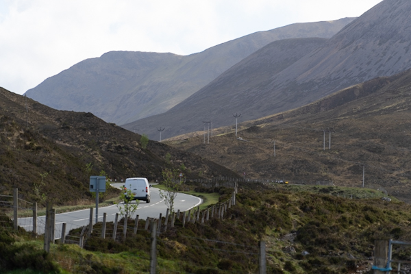 Mountain road on isle of Skye
