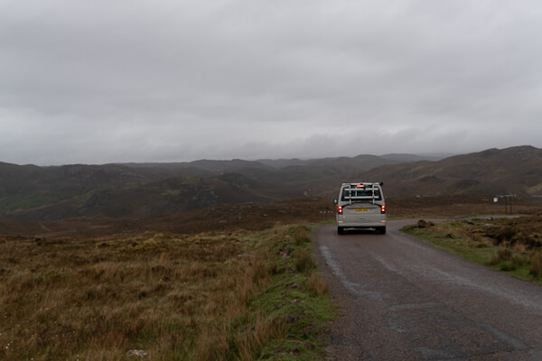 Narrow single lane road at the NC500