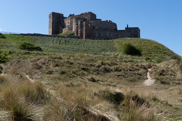 Bamburgh Castle from the sea side