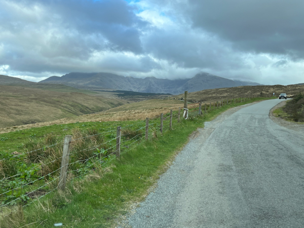 Rather bad single lane road on the Isle of Skye