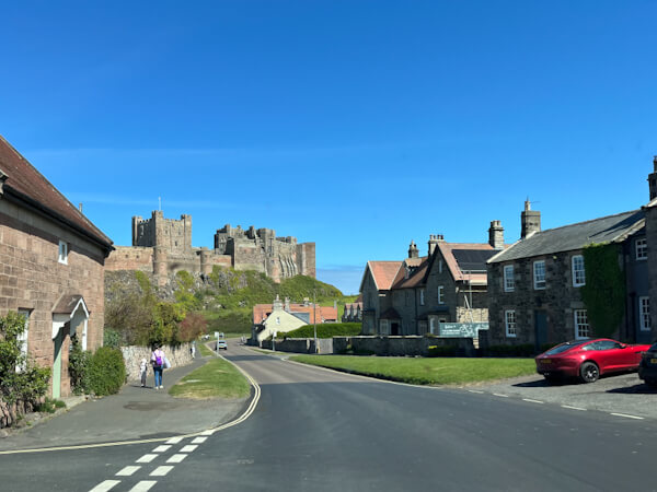Driving through Bamburgh
