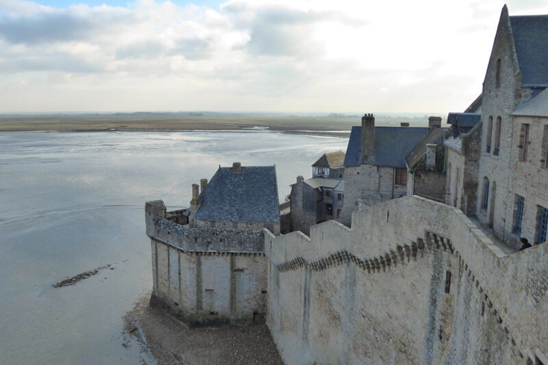 On the the city walls of Mont-Saint-Michel (Normandie)