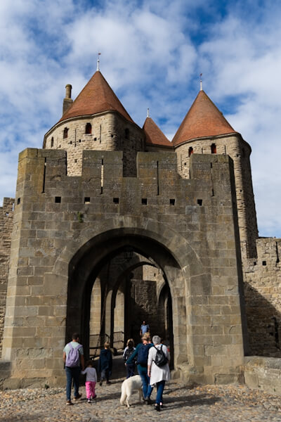 One of several entrance gates to the city (Carcassonne)