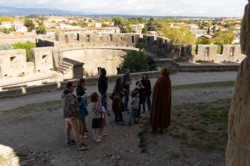 Tour at the walls of Carcassonne