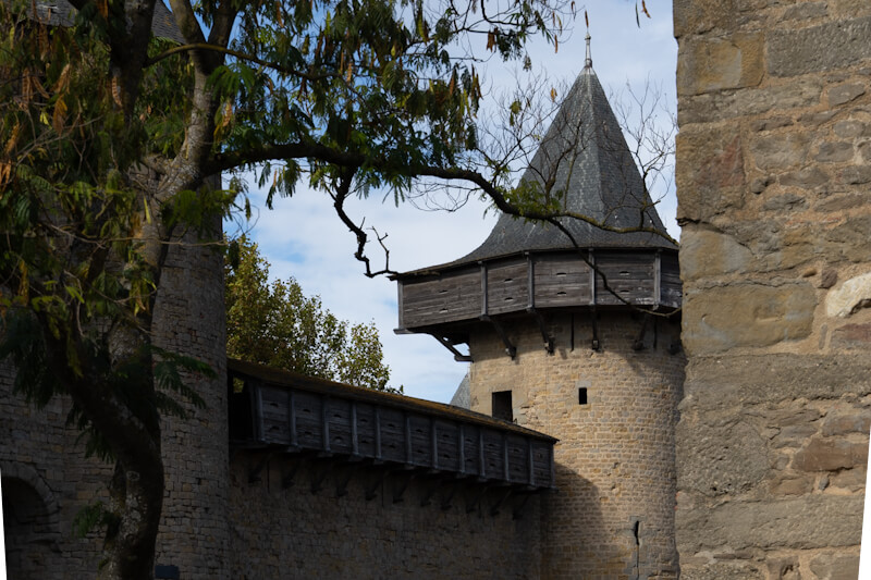 Tower at Chateau Comtal inside Carcassonne