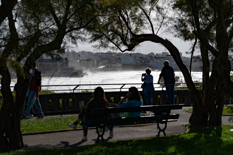 View from the lighthouse park to Biarritz