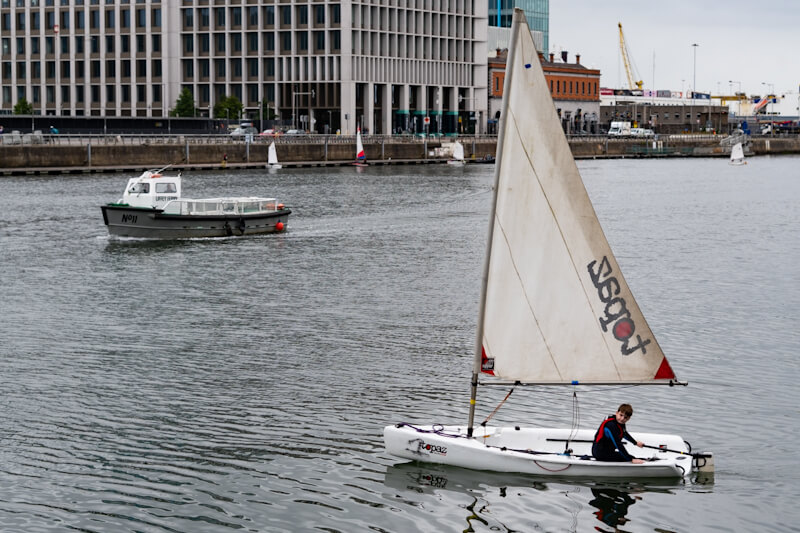 Sailing school on the river