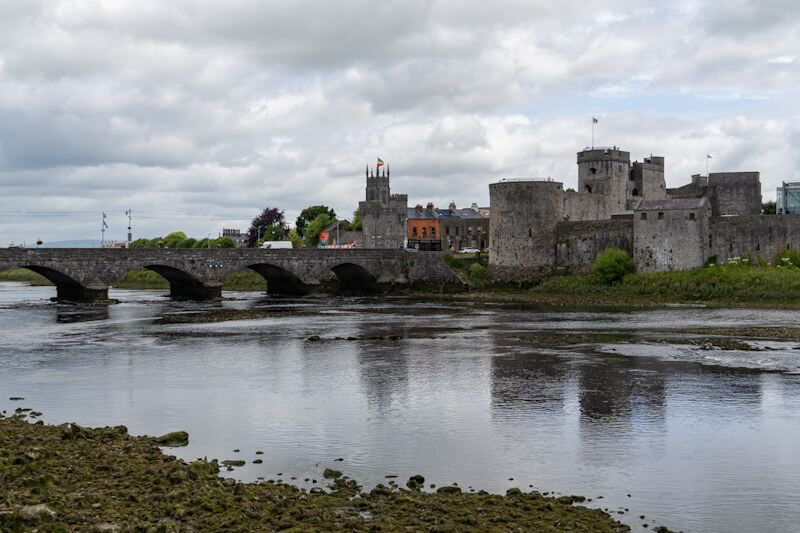 Thomond Bridge and King John`s Castle