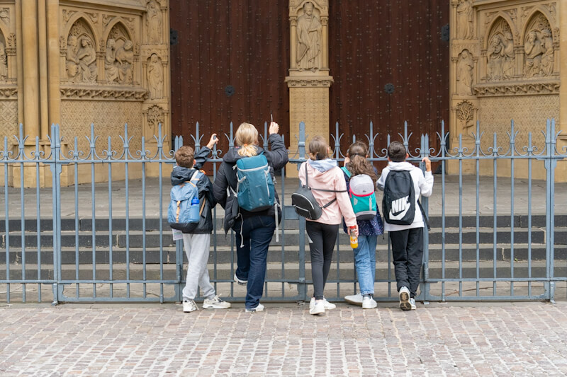 Admiring the cathedral