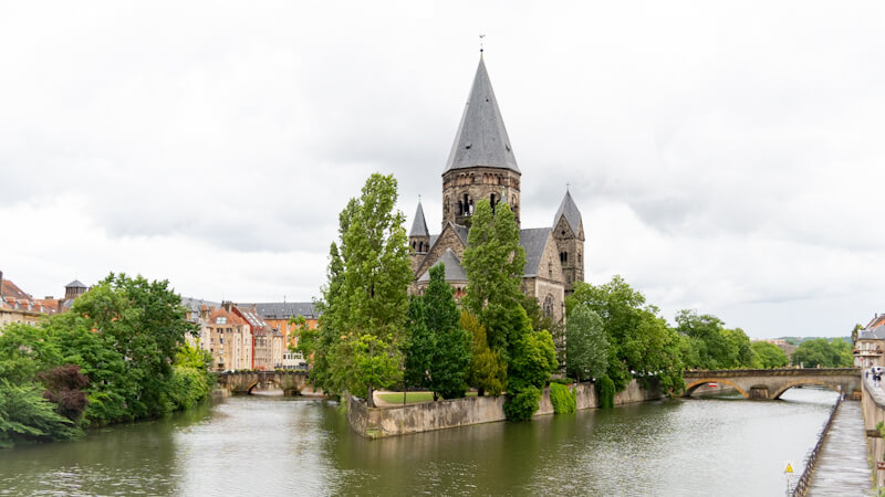 Temple Neuf and River Moselle